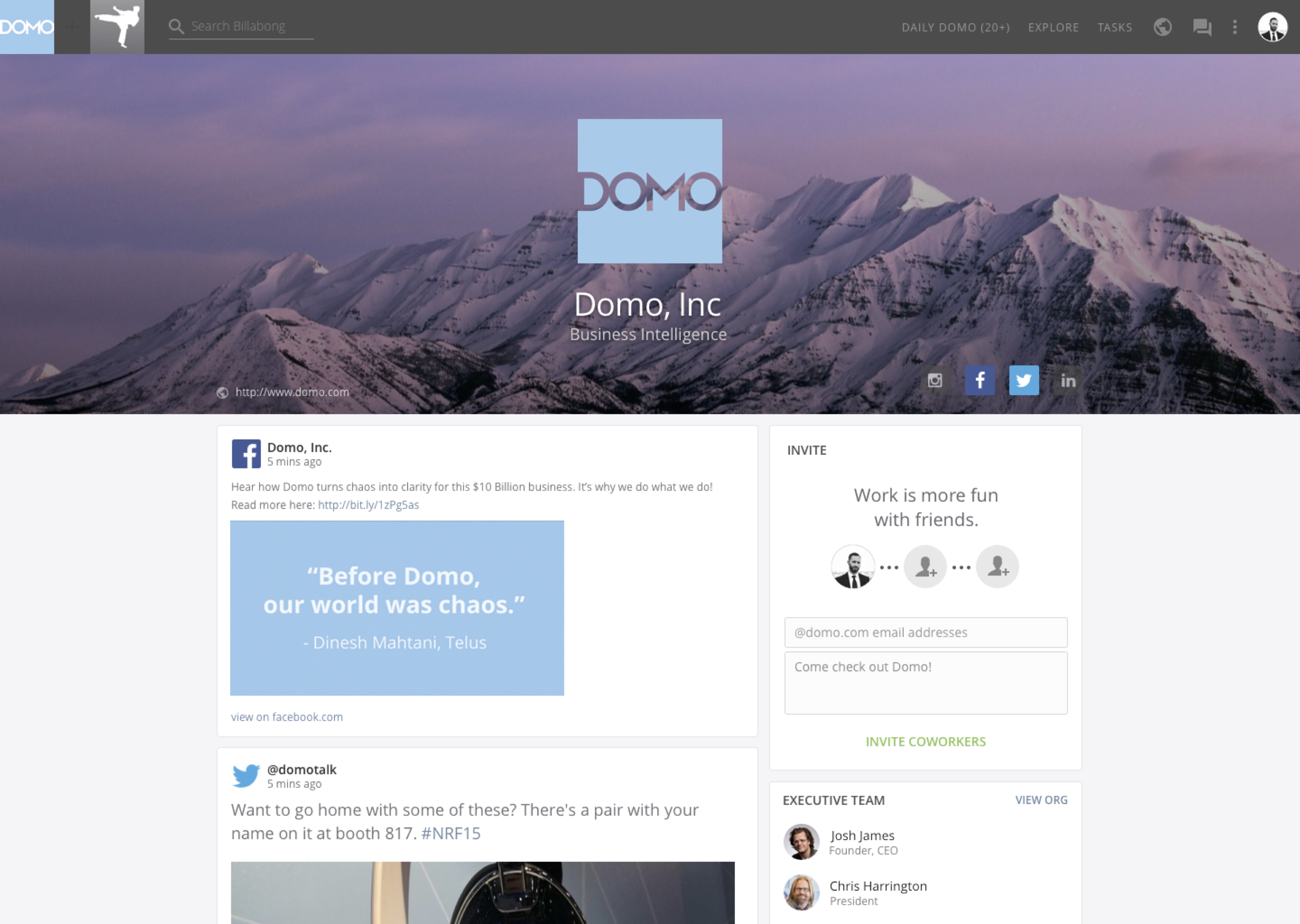 Domo Company Page